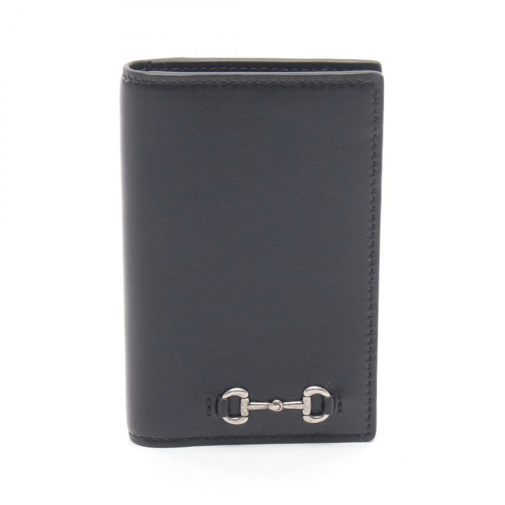 Gucci Horsebit Card Case Leather Accessory Black
